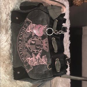 Juicy Couture Grey Velour Daydreamer Tote Bag